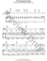 A Thousand Years piano sheet music cover